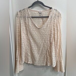 Hinge (Nordstrom) Cream Lace Women's Top